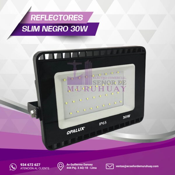 REFLECTOR SLIM NEGRO 30W