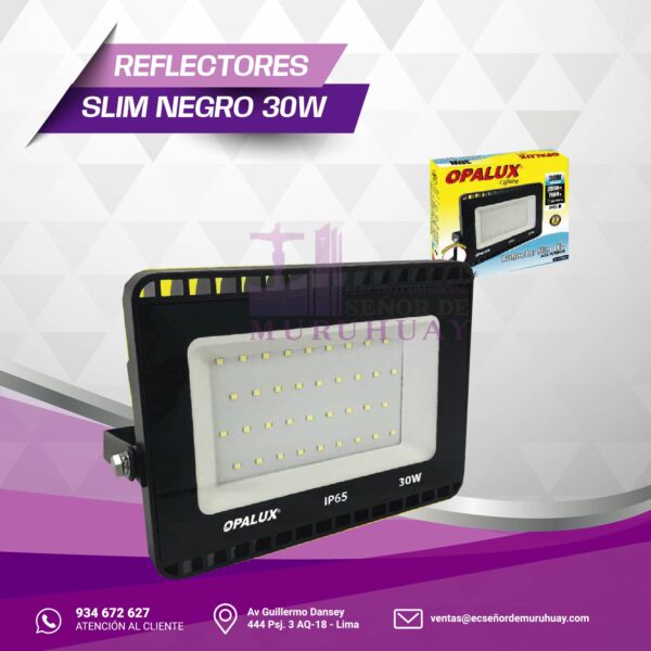 REFLECTOR SLIM NEGRO 30W - Imagen 2