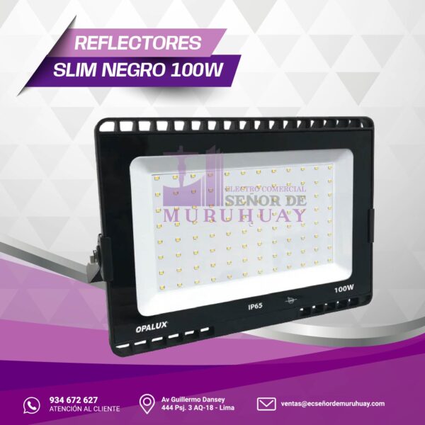 REFLECTOR SLIM NEGRO 100W