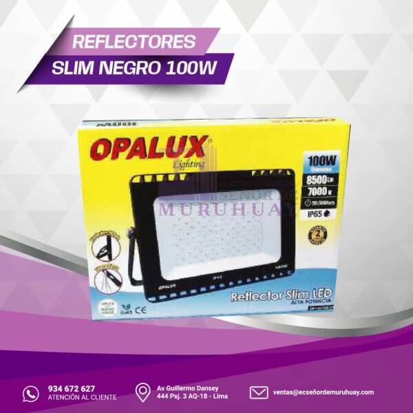 REFLECTOR SLIM NEGRO 100W - Imagen 2