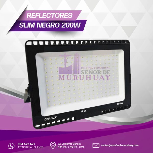 REFLECTOR SLIM NEGRO 200W