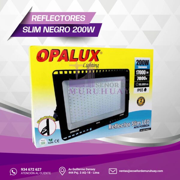 REFLECTOR SLIM NEGRO 200W - Imagen 2