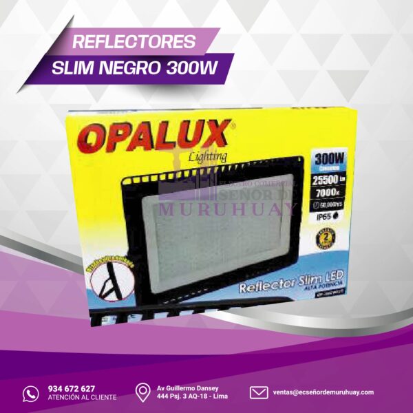 REFLECTOR SLIM NEGRO 300W - Imagen 2