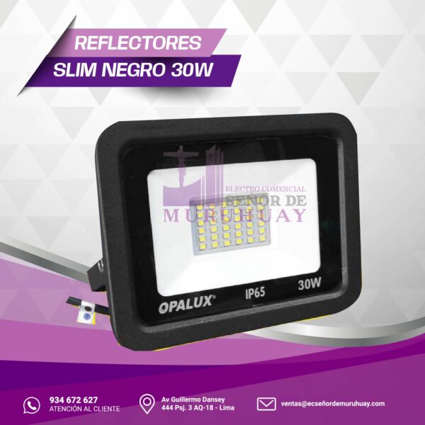 REFLECTOR SLIM NEGRO 30W
