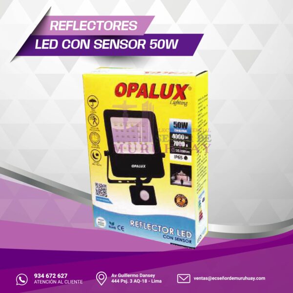 REFLECTOR LED CON SENSOR 50W