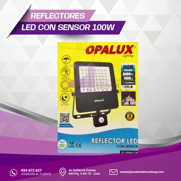 REFLECTOR LED CON SENSOR 100W